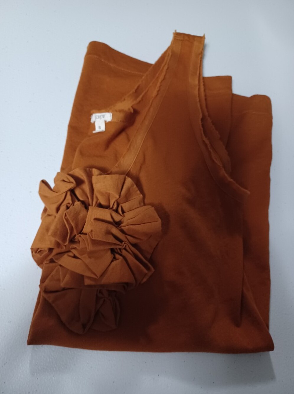 Women’s Rust Ruffle Detail Tank Top - Picture 2 of 12